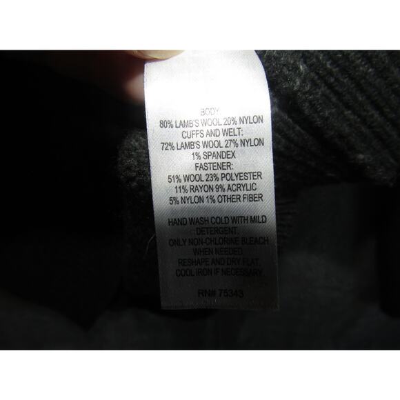 Frederik Andersen Copenhagen Men’s Gray Wool Blend Sweater Toggle Shawl Collar L - Picture 4 of 9